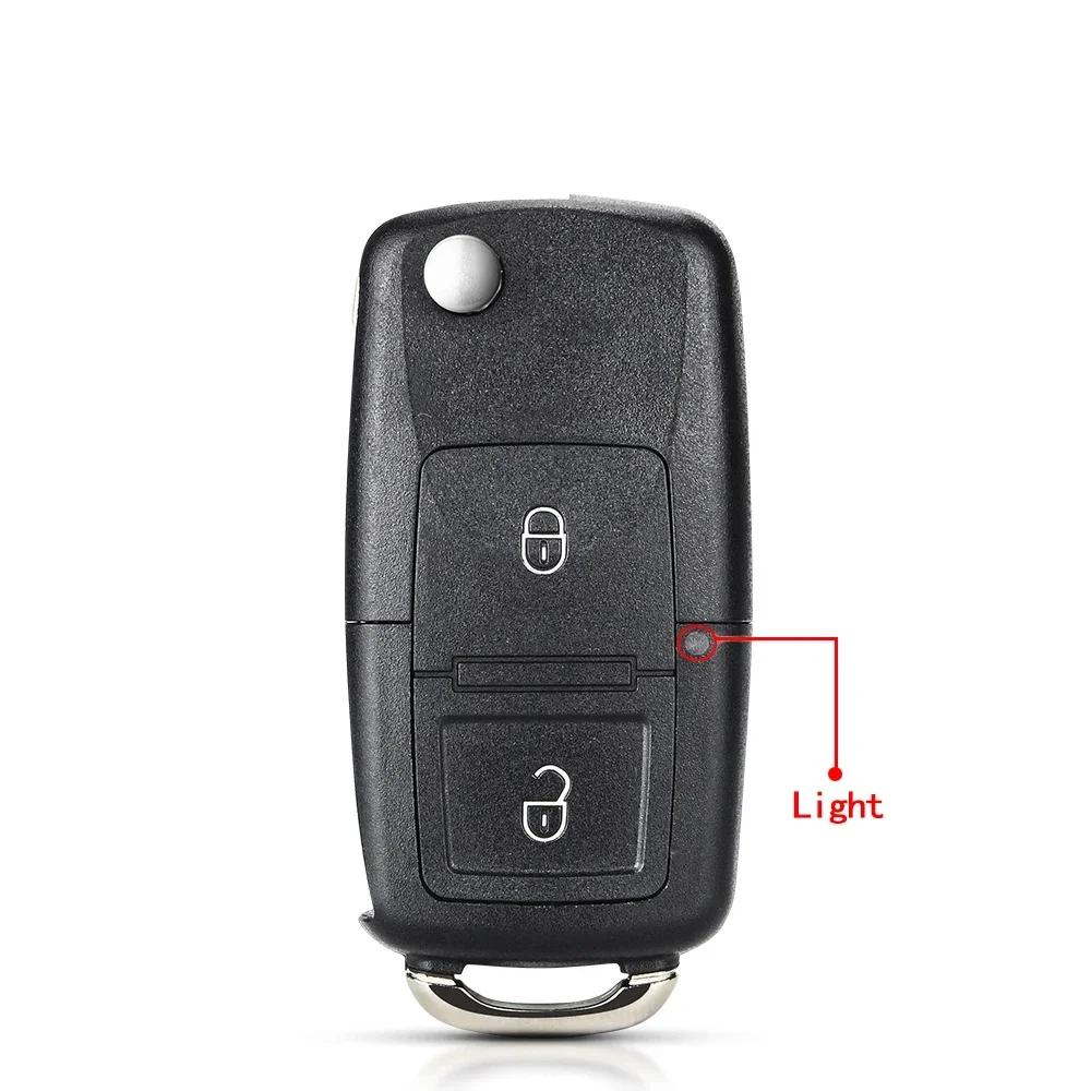 KEYYOU With Cutting Service Car Key Shell For Vw B5 Volkswagen Beetle Caddy Passat Golf Jetta Polo Scirocco Touran Skoda Seat