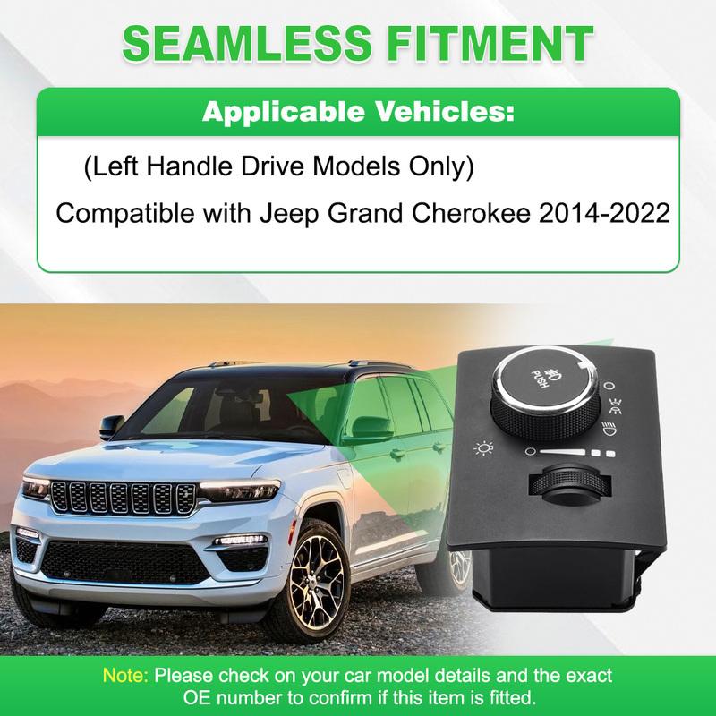 Headlight Control Switch for Jeep Grand Cherokee 2014-  1S13335  68189156AA Black 6 P Car Light Control Switches