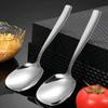 Long Handle Stainless Steel Square Head Design Thickened Soup Spoon Round Spoon Dinner Shovel and Spoon Cooking Tableware4