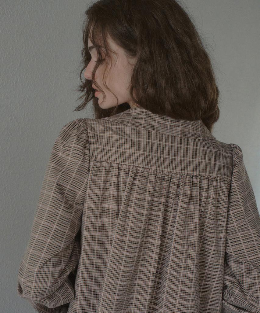 OURNOSTALGIA Colette Check Shirring Jacket_Beige(Ob6Ot05)