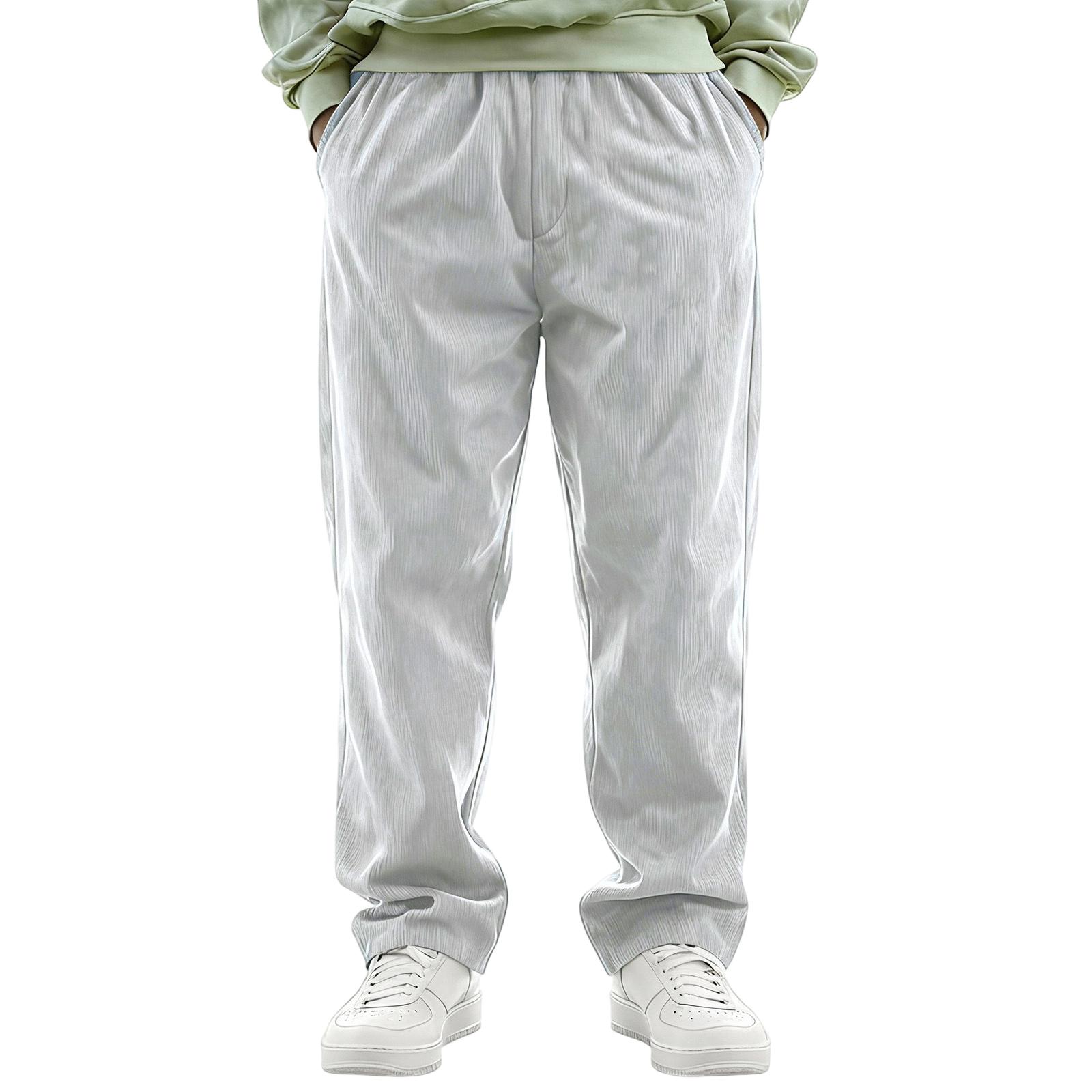 

Мужская Мода Досуг Средняя Посадка Длинный Стиль Повседневные Брюки M белый