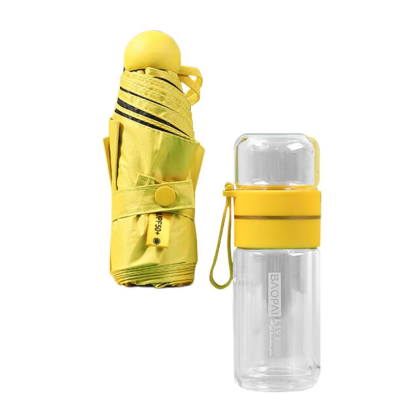 BAOPAI Umbrella and Double-Layer Glass Cup Gift Set