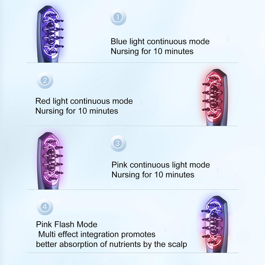 K·SKIN KD3808P Hair Growth Comb Liquid   Comb Hair Care Comb Microcurrent RF EP Scalp Massage Comb 4 LED Light Therapy Modes 10-Minute Auto Shutd