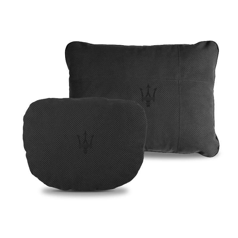 Suede Neck Support Pillow for Maserati Quattroporte, Ghibli, Levante & Maybach Car Seats.