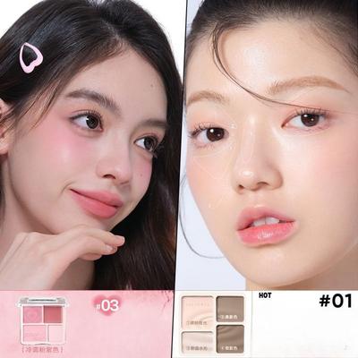 Set fard ombretto illuminante Judydoll 1+1 tonalità contouring cosmetici cinesi, fard illuminante 02 + illuminante 02, 1 pezzo