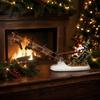 Slitta di Babbo Natale Espositore Renna che Tira Statuetta, Decorazione Scena con Renne e Regali Colorati per la Famiglia Luci LED, Centrotavola