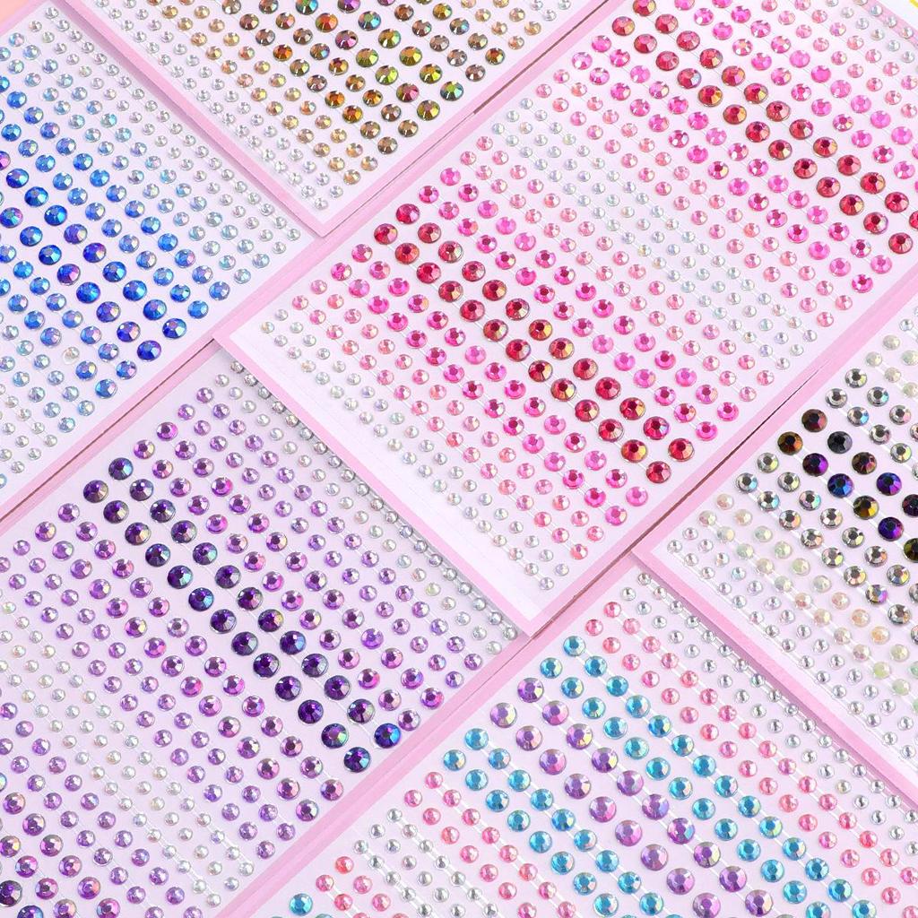 AB Color Resin Drill Gem Stickers: Acrylic & Diamond Face Stickers for Kids