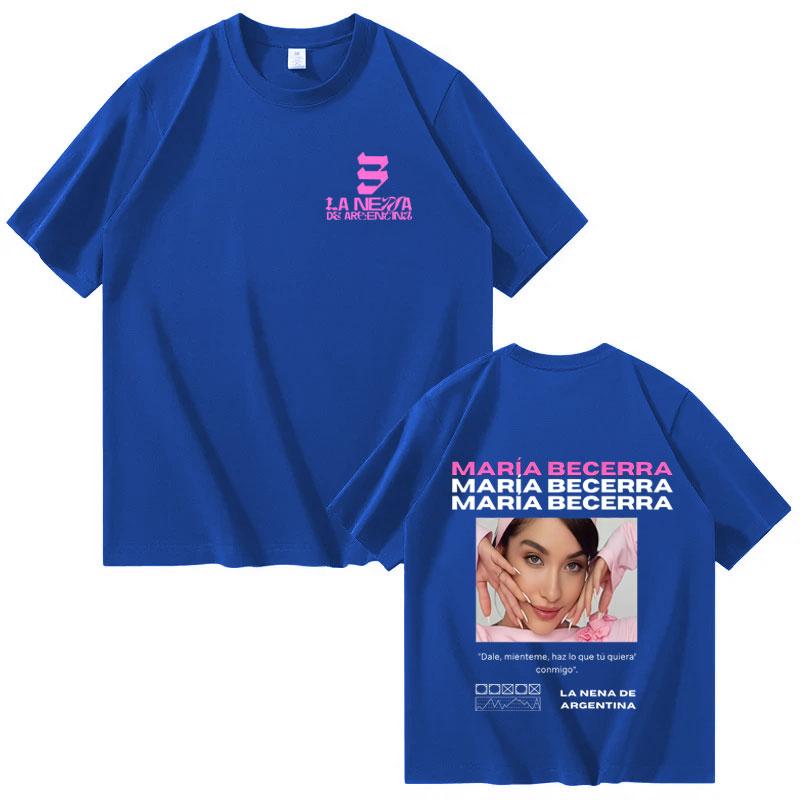 Singer Maria Becerra 2025 Tour Fashion Streetwear Oversized Tshrit Mens Womens Shortsleeved Tee Pop Aesthetic Casual Cozy Tops