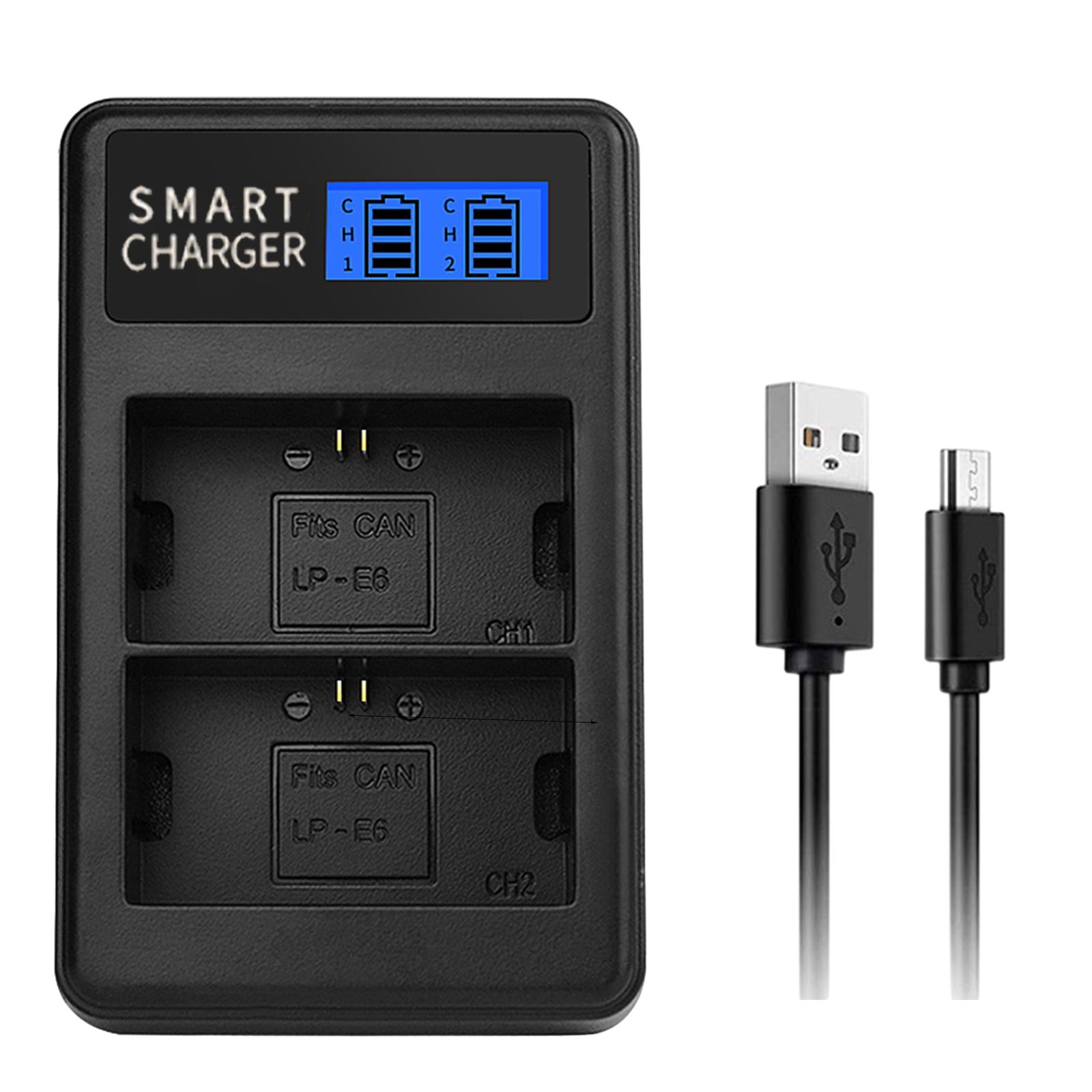 

LP-E6 LPE6 LP E6 Двойное зарядное устройство USB для ЖК-дисплея для цифровых камер Canon EOS 5D Mark II, EOS 5D Mark III, EOS 5D Mark2