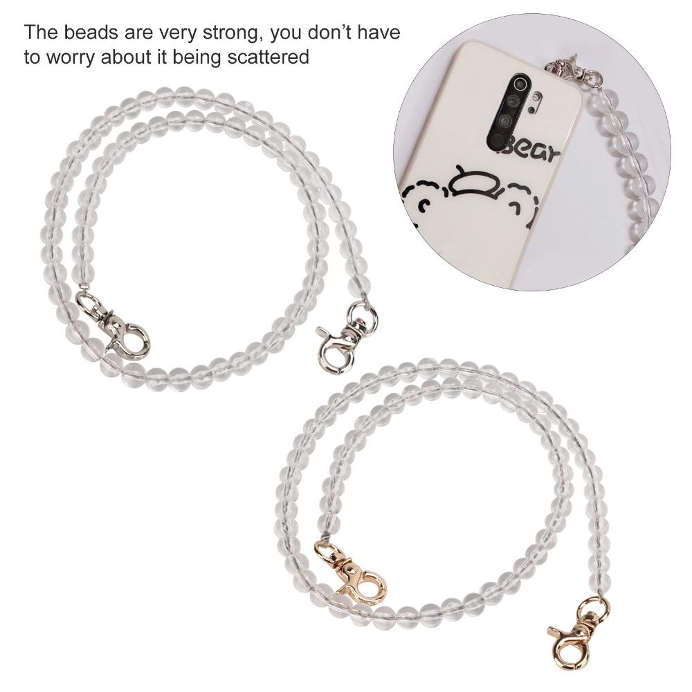 2pcs Transparent Bag Chain Metal Chain Purse Chain Bead Assortments Bag Strap  Handbag Accessories