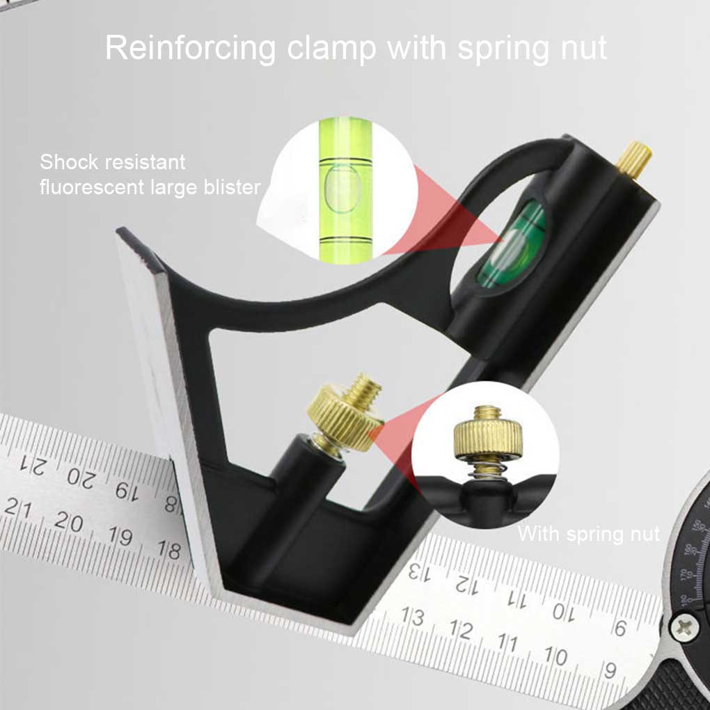 Combination Angle Ruler Accurate Woodworking Accessory Hand Tools Adjustable Measuring Protractor Measure Tool