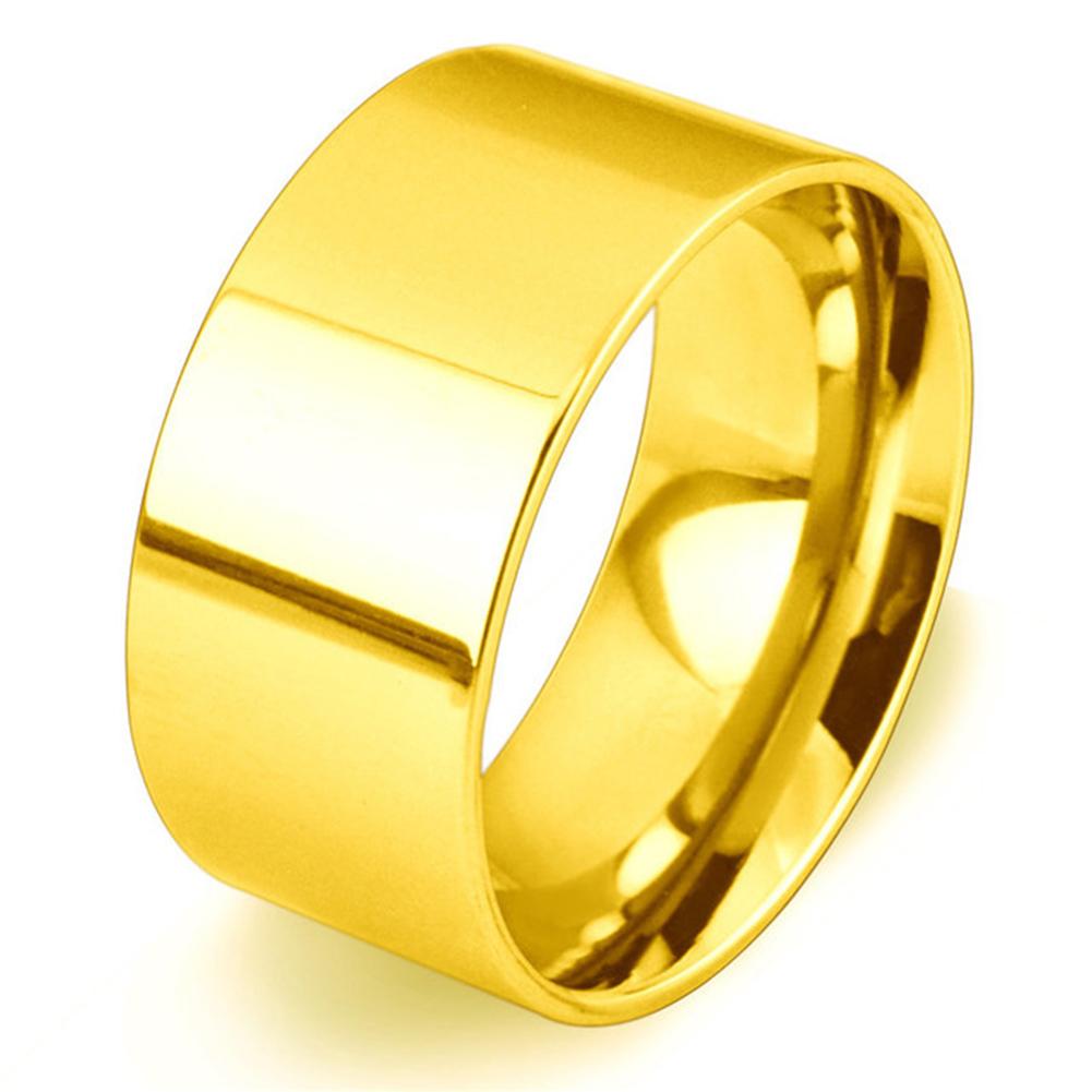 10mm Silver/Gold/Rose Gold Band Stainless Steel Women Men's Engagement Wedding Ring