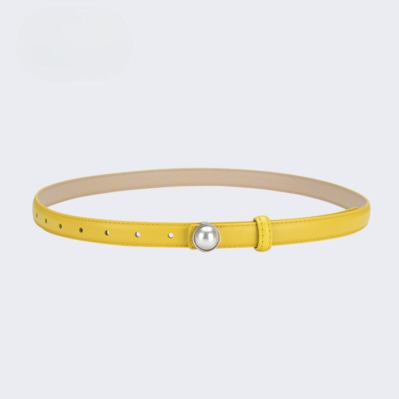 

New Pearl Decorative Thin Belt for Women Korean Style Fashionable Versatile Thin Belt for Women Simple Pairing with Dress Thin Belt 105cm