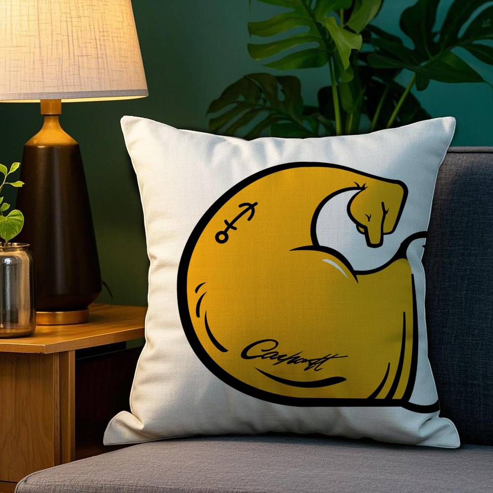 Luxury C-Carhartts-S Brand Pillow Case Plush Fabric Soft Double Sided Print Sofa Cushion Cover Throw Pillow Covers