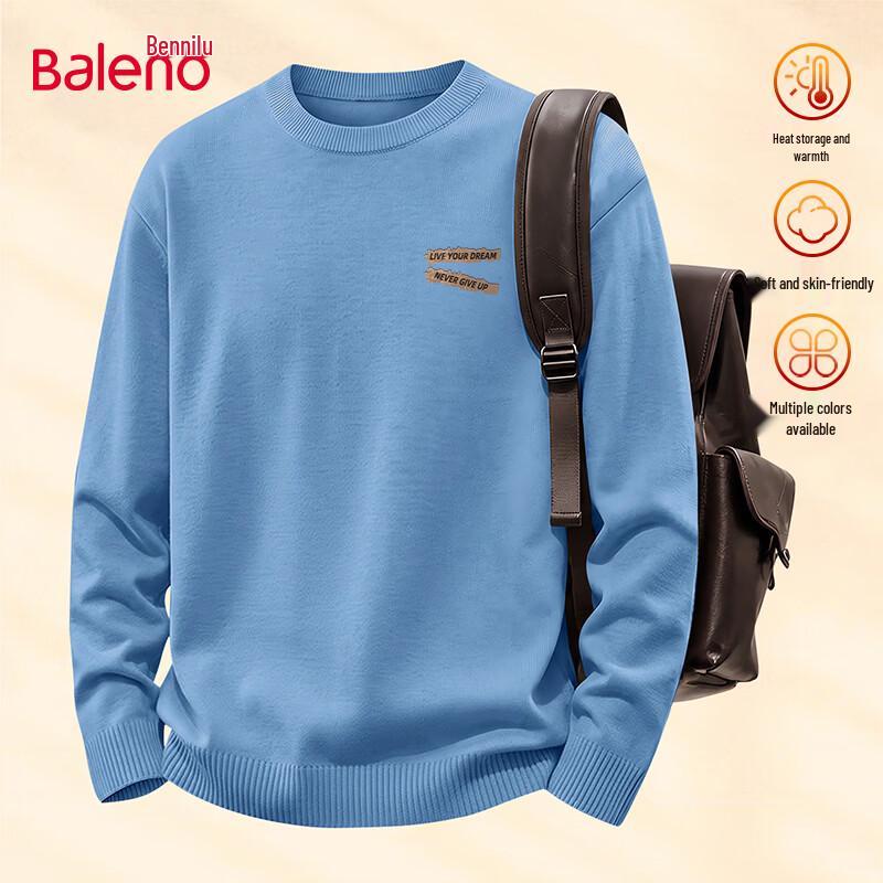 Baleno Men's Winter Fleece-Lined Crewneck Pullover Sweater