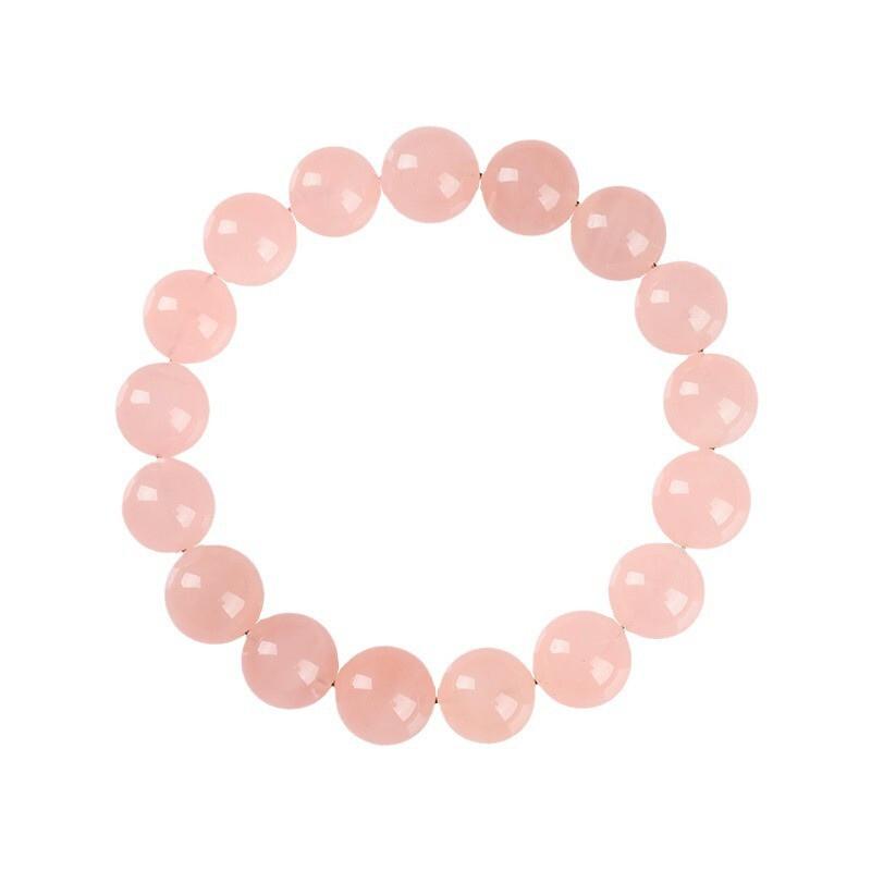 Natural Pink Quartz Bracelet 7A Grade Grapefruit Round Beads Handcrafted Boho Style Women Men Jewelry
