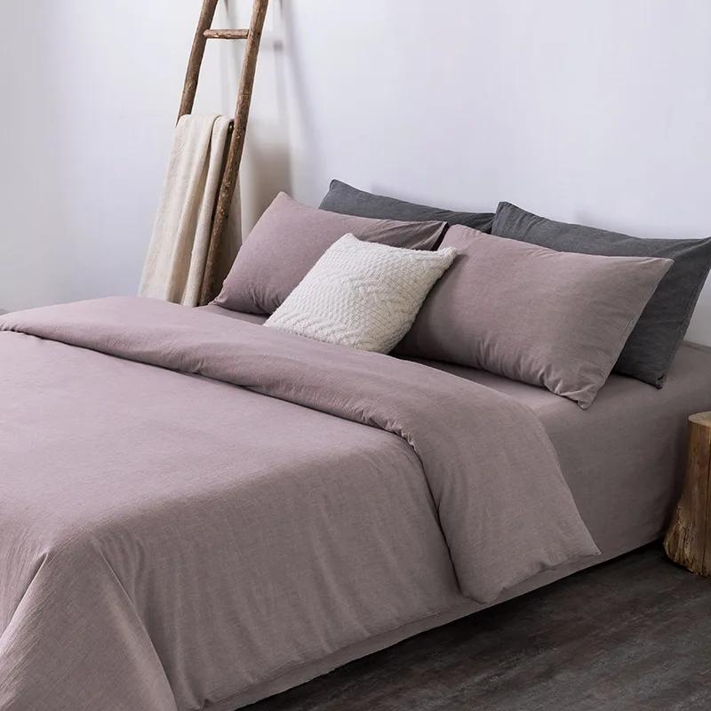 Cotton washed quilt cover single solid color quilt cover simple student single double bed linen