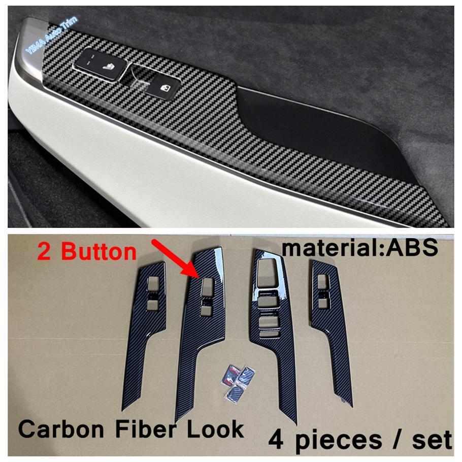 For Kia EV6 GT   Carbon Fiber Headlight Switch Button / Armrest Box Anti Kick / Door Bowl Panel Cover Trim Accessories