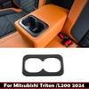 Cover For Mitsubishi Triton /l200  2024 Abs Autobon Fiber Seat Center Rear Water Cup Holder Frame Trim Interior Styling
