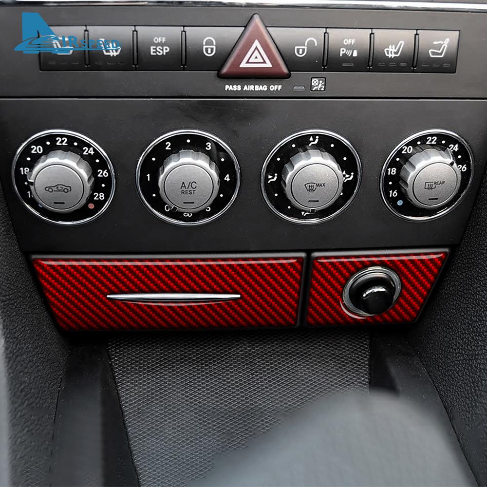 Real Soft Carbon Fiber Trim Sticker For Mercedes Benz SLK R171 2004 2005 2006 2007 2008 2009 2010 Car AC Storage Bottom Panel