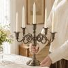 3/5 Arms Vintage Metal Candle Holder French Style Tabletop Centerpiece Home Dinner Decor Candle Holder
