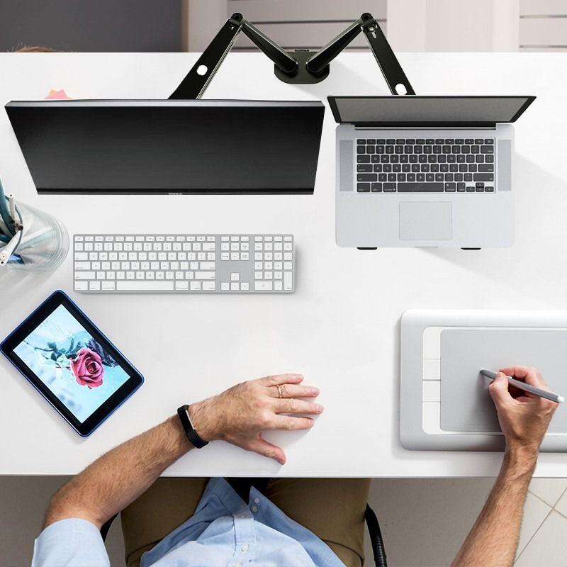 Dual-Screen Monitor and Laptop Lift Stand