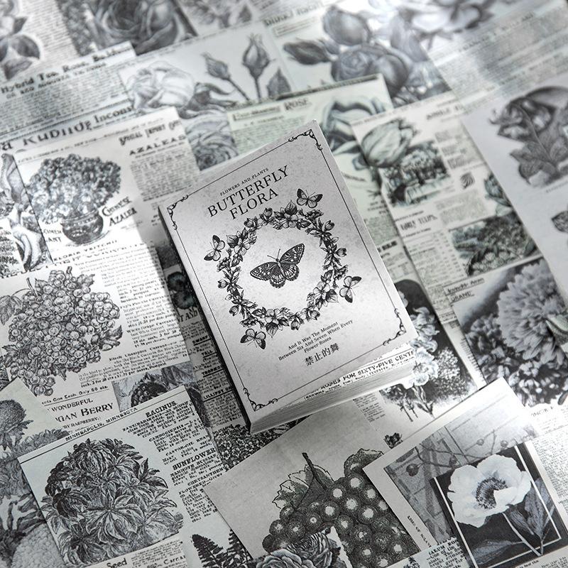 100-Sheet Vintage Miniature Material Mini-Book Set, Retro-Themed Craft Pages, for Journal Collage & Handmade Creation