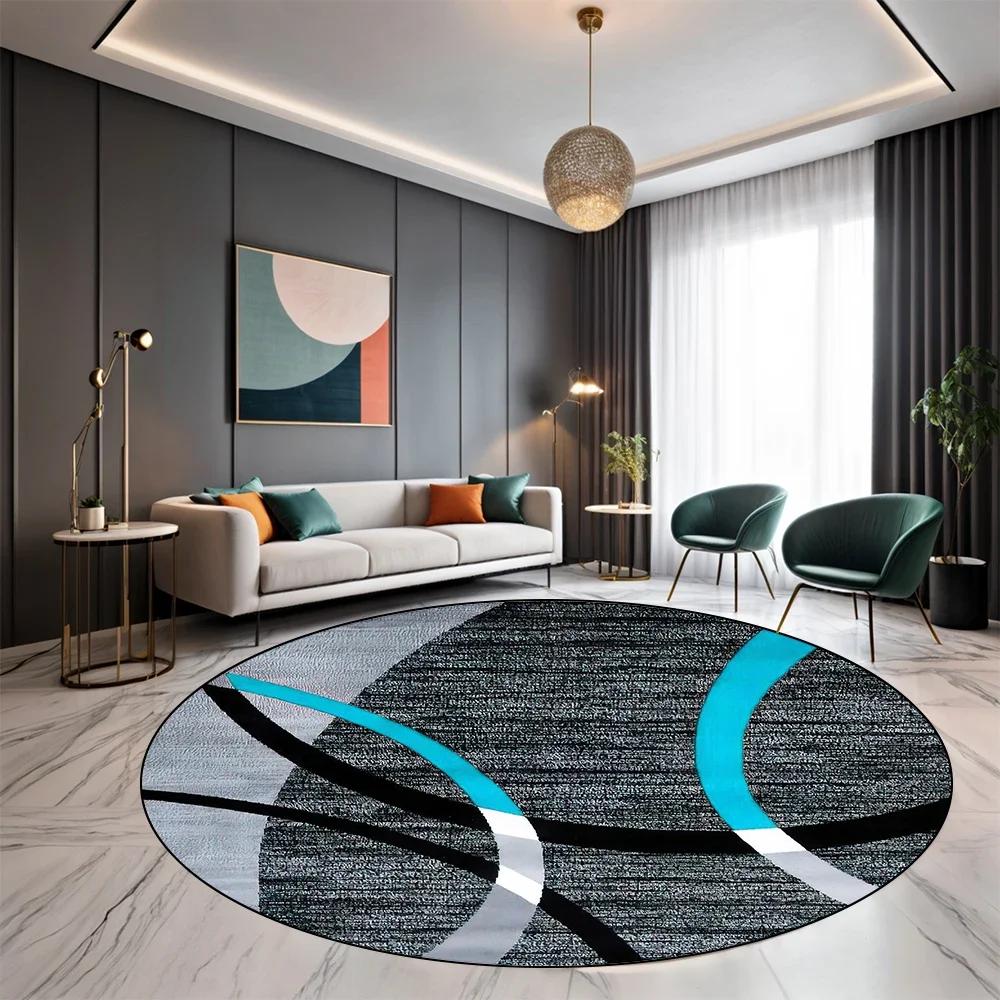 Light Luxury Round Carpet Living Room Decoration Home Sofa Chair Side Foot Mat Bedroom Bedside Cloakroom Rugs Washroom Floor Mat