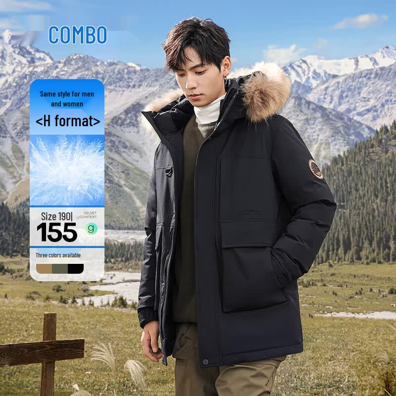 Kangbo Men s Winter Down Parka Jacket 2XL чёрный