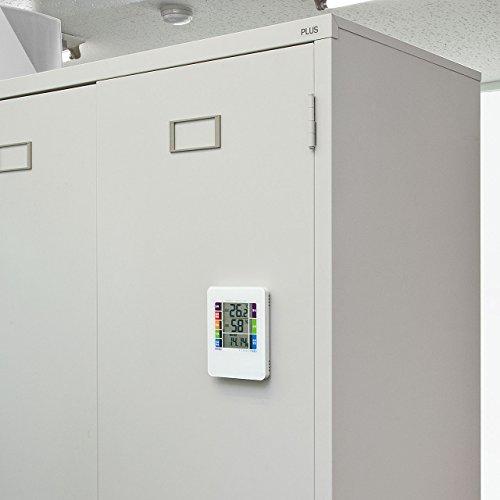 SANWA SUPPLY Digital Thermometer and Hygrometer with Influenza & Heatstroke Indicator (with Warning Buzzer Setting Function) CHE-TPHU2WN