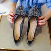 Fashion Luxury Pointed Single Shoe Women's 2024 New Shallow Mouthed Versatile Soft Sole French Flat Shoes Large Women's Shoes 41-43