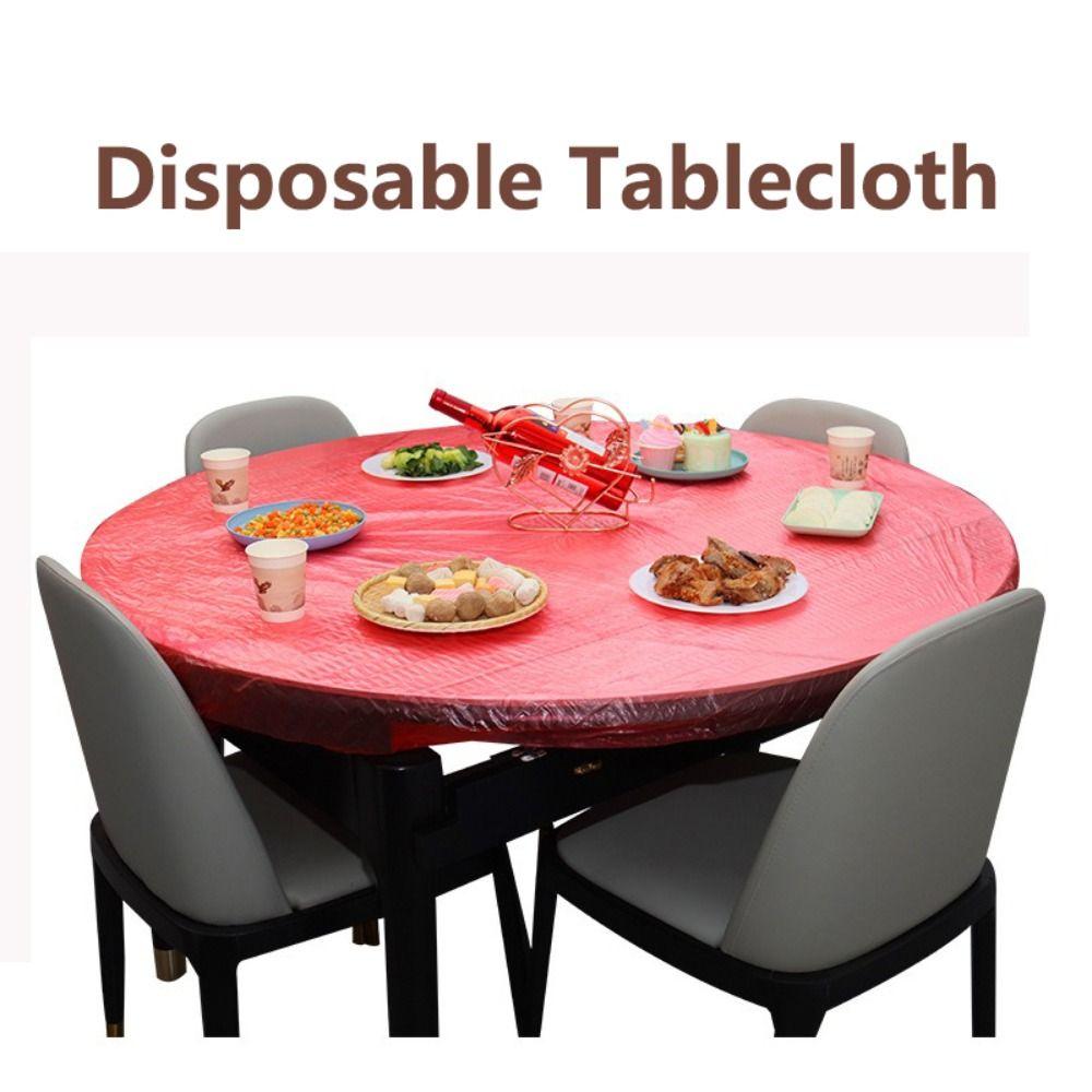 10pcs Elastic Disposable Drawstring Table Cover PE Table Covers  Party Wedding Picnic