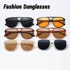 Retro Double-Bridge Square-Frame Sunglasses Minimalist Versatile Outdoor UV Protection Eyewear Unisex Classic Driving Shades