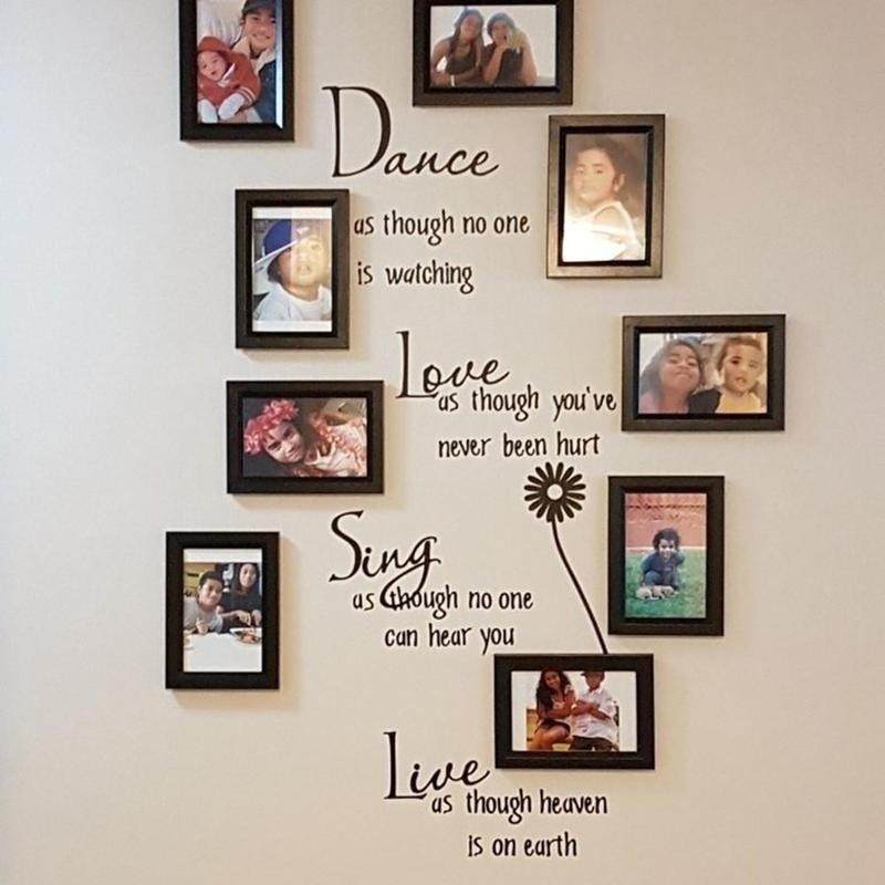 Dance As Though No One Is Watching Love Quote Wall Decals Removable Pvc Wall Stickers Home Decor Bed