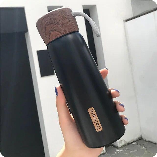 Bpa-Free 500ml 18/8 Stainless Steel Business Vacuum Flask Portable Rope Travel Thermos Water Bottle Coffee&Tea Thermals Cup