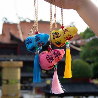 3D Flaschenkürbis Duftsäckchen Chinesischer Stil Traditioneller Kürbis Autoanhänger Lanyard mit Quasten Segen Duftsäckchen Heimdekoration