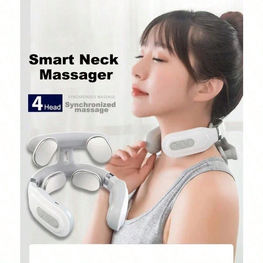 Portable Smart Neck & Shoulder Massager - Usb Rechargeable, Lithium Battery, Ideal Gift For Men & Women