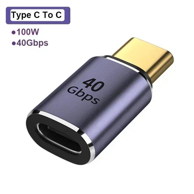 USB4.0 40Gbps Adapter USB C Male To Female 90 Degree 100W Fast Charging Data Converter for Laptop Tablet Phone Accessories 3