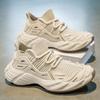 Men's shoes casual running sports fly-woven shoes men's summer breathable lace-up platform single shoes new large size trendy shoes