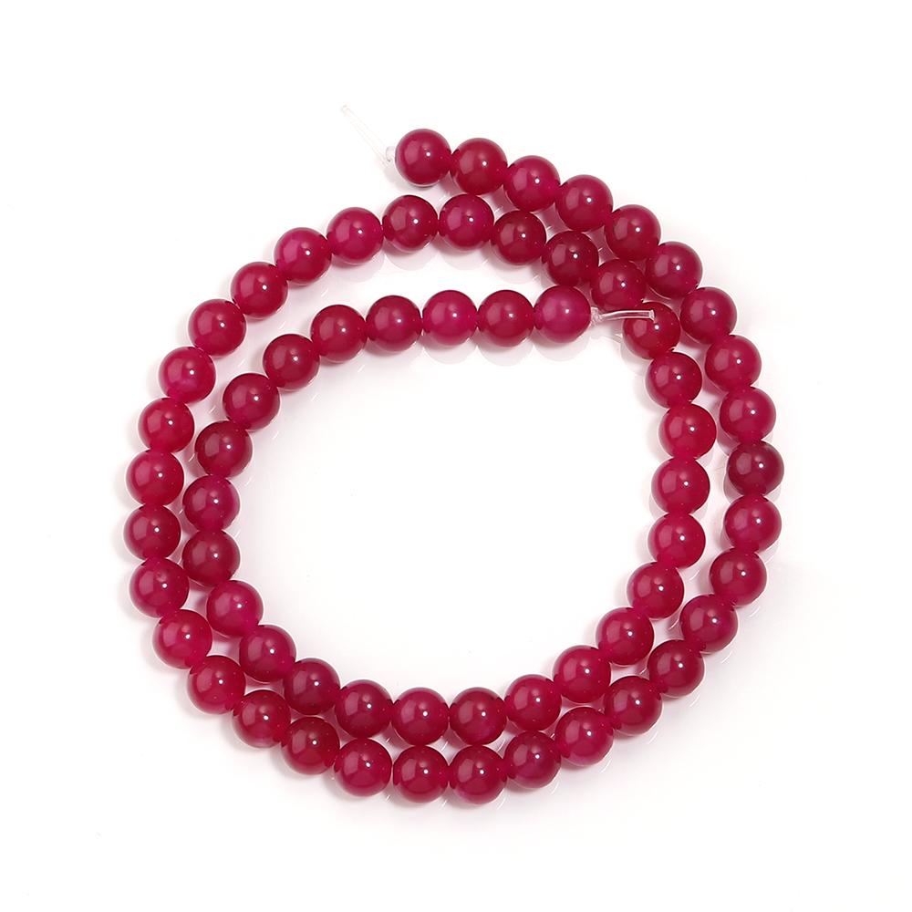 1 Strand Natural Purple Red Chalcedony Stone Beads 4 6 8 10 12mm Round Gemstone Beads for Jewelry Making DIY Bracelets Necklace