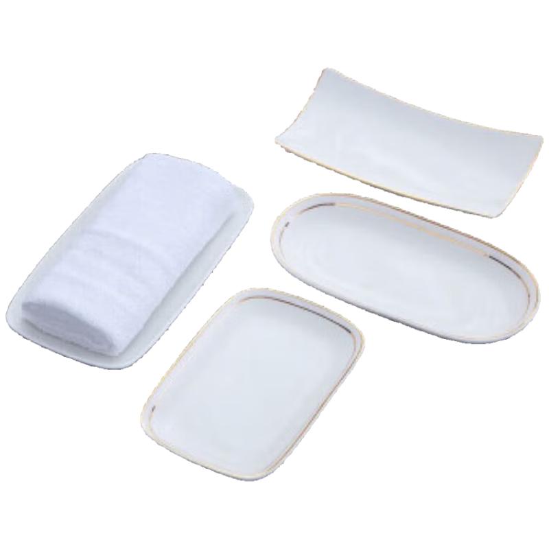 JingQingFu White Ceramic Towel & Soap Dish