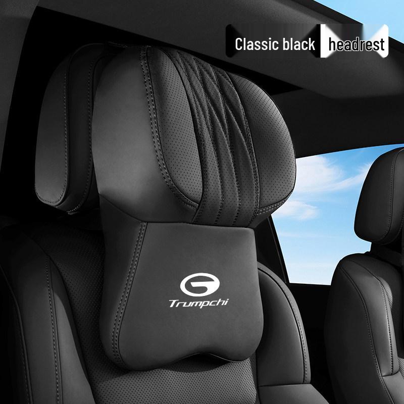 Trumpchi Headrest and Lumbar Support Pillow - Genuine Leather Cushion for GS3/4/8, M8/6Pro, E8/9