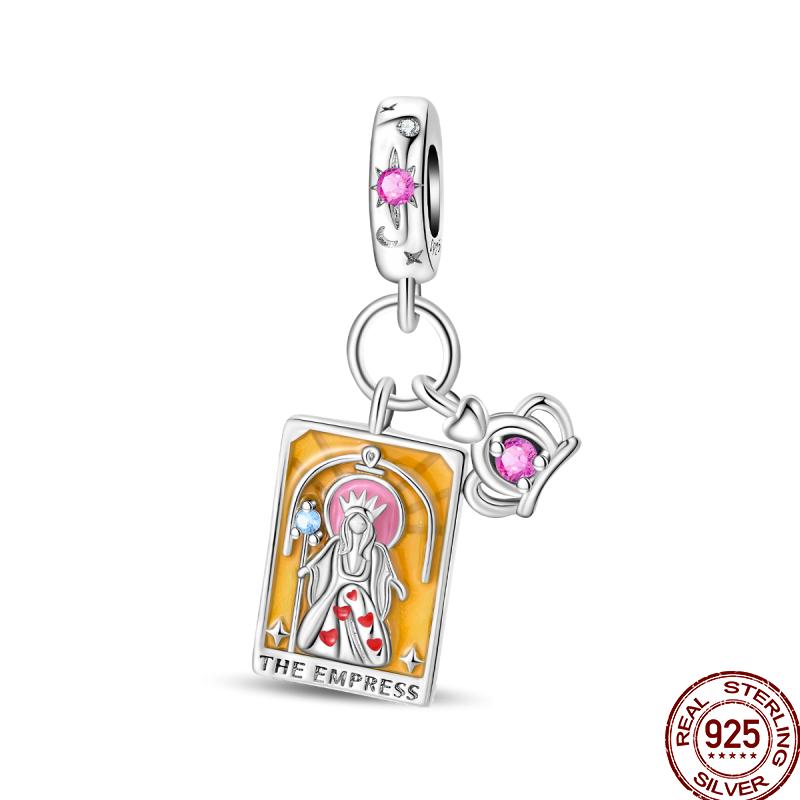 Copper Tarot Star Moon Sun Cross Bible Holy Blessing Amulet Beads Fit 3Mm Pan Original Bracelet Diy Gift