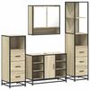 4 Piece Bathroom Furniture Set Sonoma Oak Particleboard