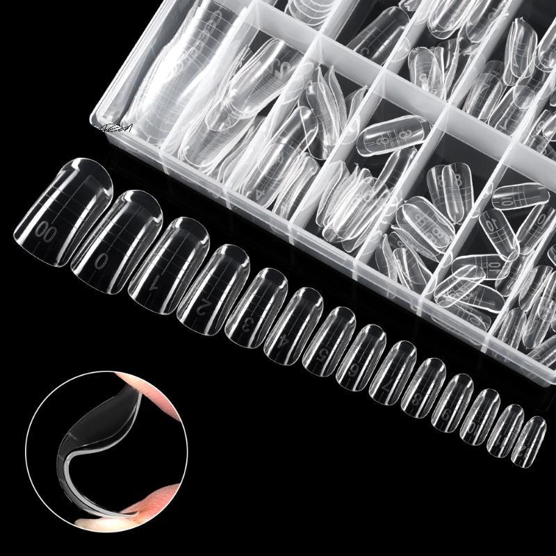 140Pcs Full Cover Ultra Thin Clear Press On Toenails Artificial Acrylic Fake Foot Nail Tips Manicure Tool for Easy Nail Art