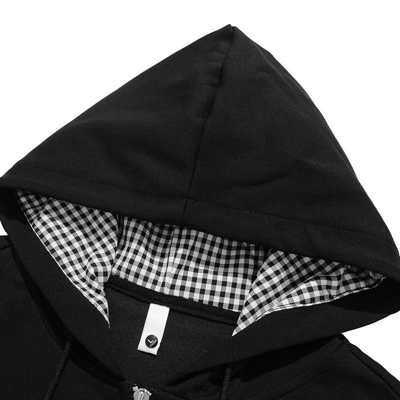 Autumn Winter Unisex Heavyweight Loose Hooded Cardigan - Trendy Solid Color Men's Outerwear