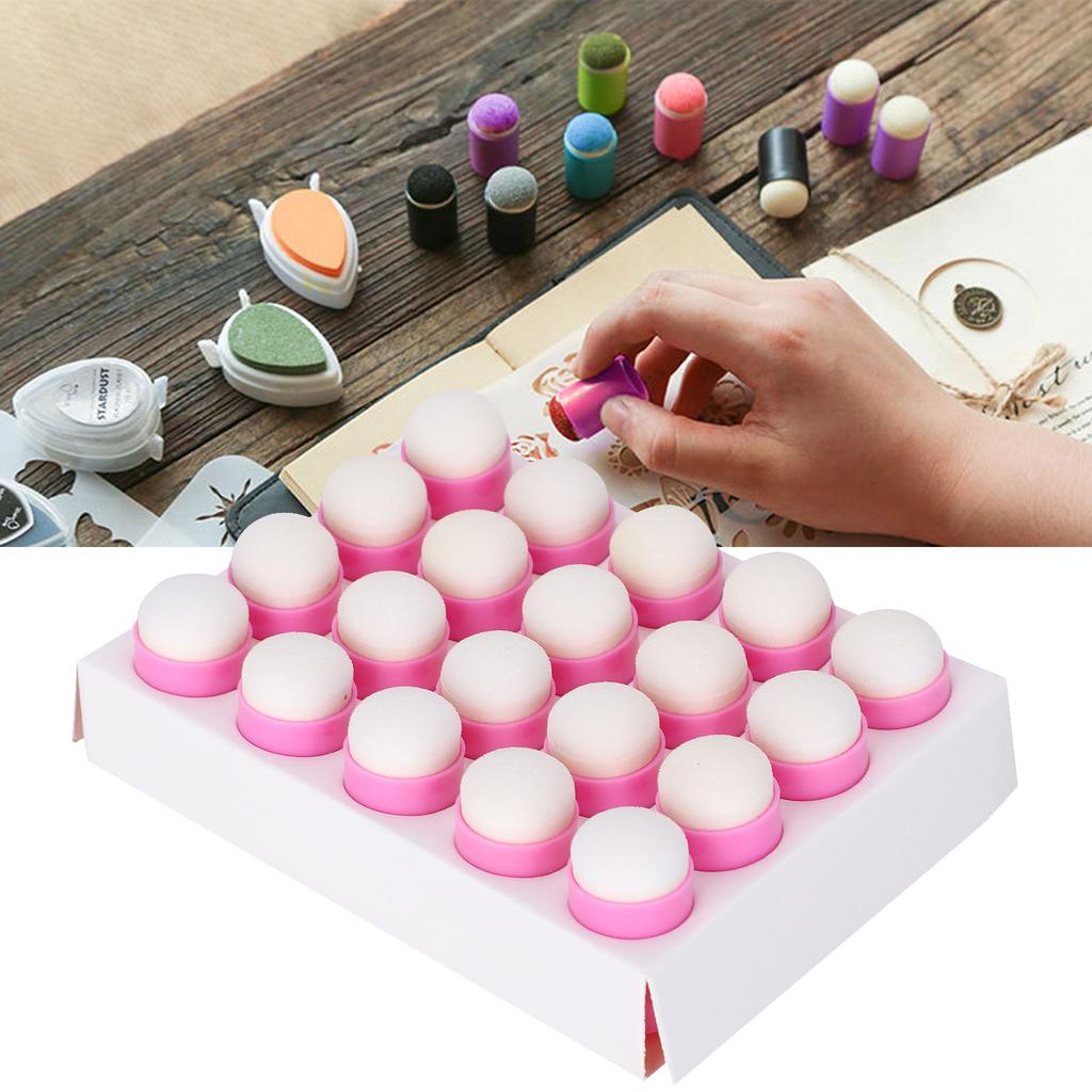 20pcs Finger Sponge Daubers Finger Painting Drawing Stamping Sponge Set for Ink Crafts