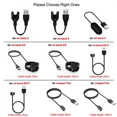 Ładowarka USB do Xiaomi Mi Band 7 Pro Kabel Data Dock do MiBand 2 3 4 5 6 7 Pro Ładowarka Adapter USB Przewód Przenośne szybkie ładowanie