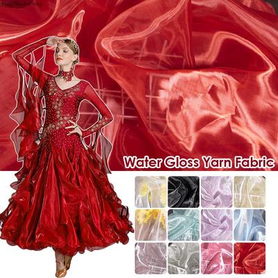 Perspektive Kristall Satin Stoff Schwimmende Flüssigkeit Seidige Metall Touch Steif Mode Designer Stoff Für Nähen Kleid Hanfu Material