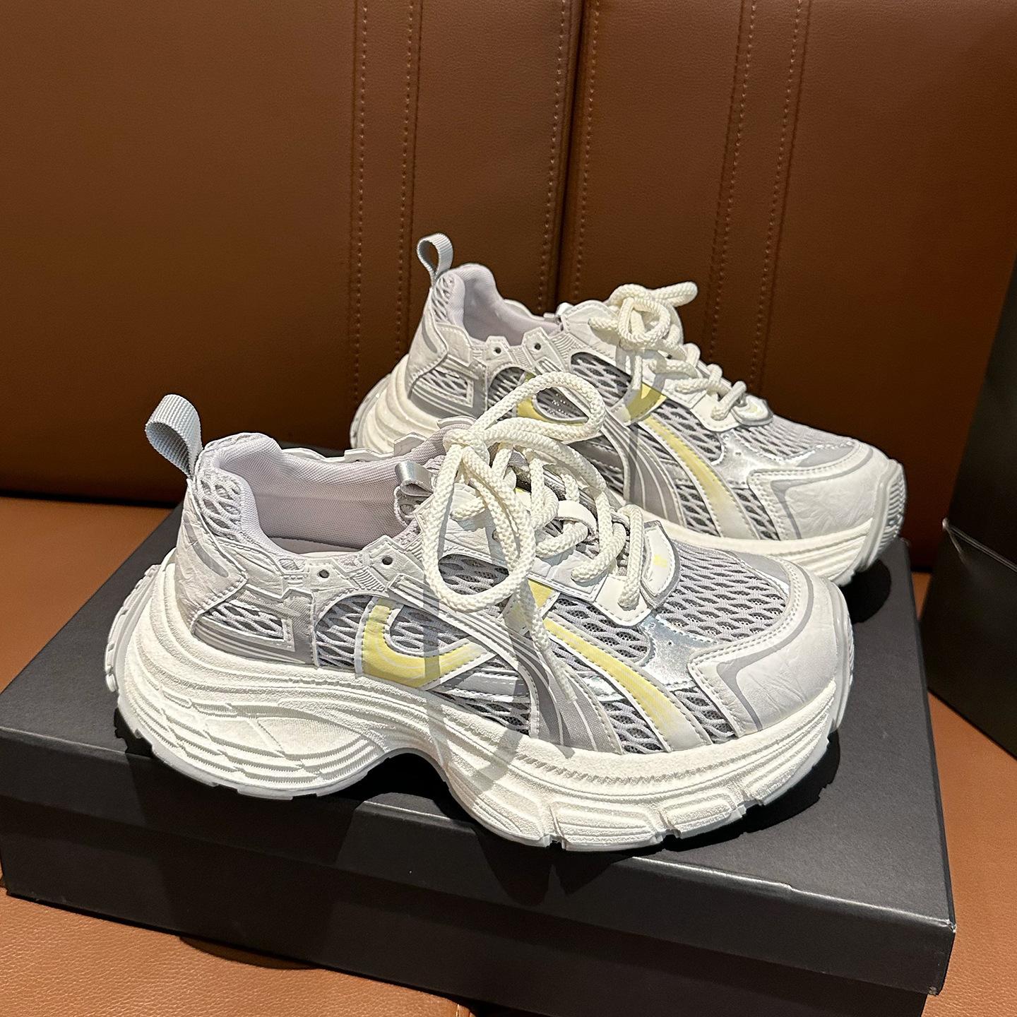 

Весна новые папины кроссовки 2025 сетка повседневные повседневные кроссовки на высокой подошве легкие спортивные кроссовки показывают меньшие кроссовки net red женские 40 жёлтый